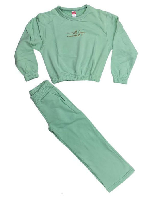 Kids Sweatpants Set Green 2pcs All Things Are Possible