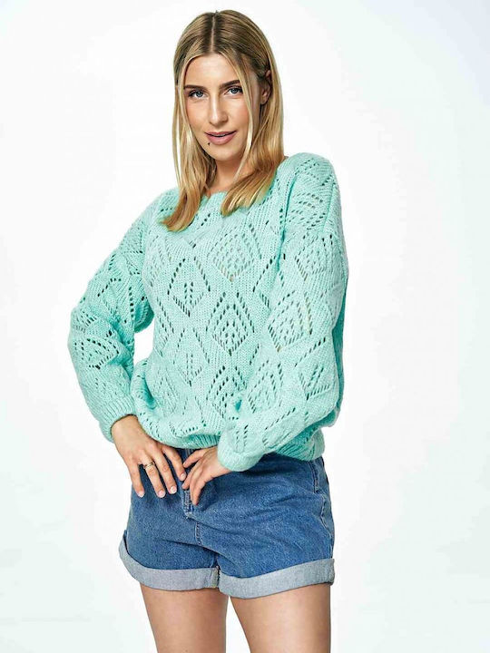 Figl M887 Damen Langarm Pullover Wolle Grün