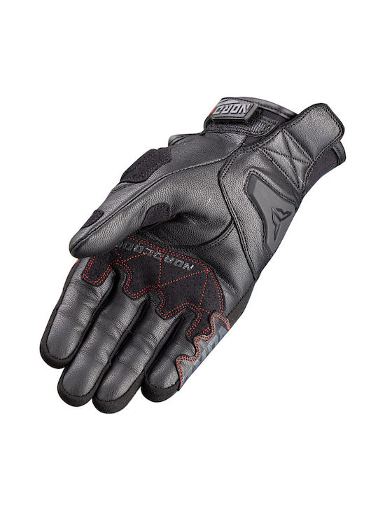 Nordcode Warrior Evo Καλοκαιρινά Ανδρικά Γάντια Μηχανής Δερμάτινα Μαύρα