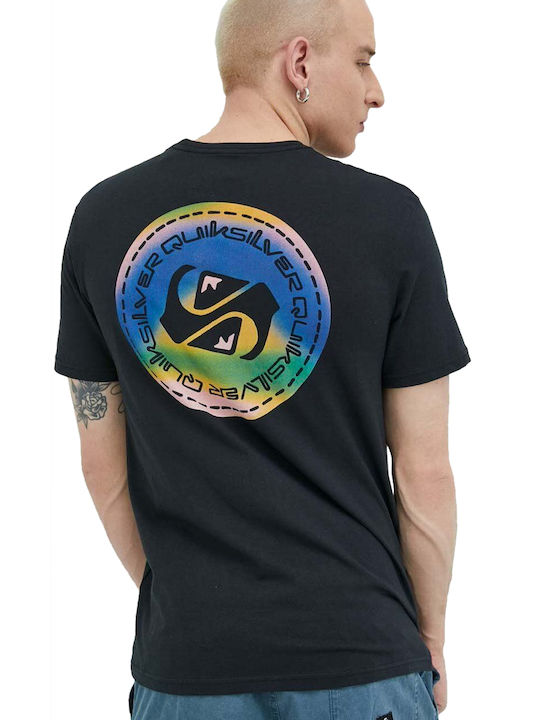 Quiksilver Colour Flow Ανδρικό T-shirt Μαύρο με Στάμπα