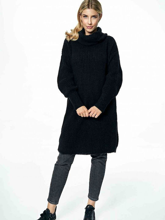 Figl M890 Women's Long Sleeve Sweater Woolen Turtleneck Black