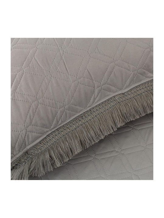 Borea Dahlia Σετ Κουβερλί Υπέρδιπλο Microfiber Γκρι 220x240cm 3τμχ