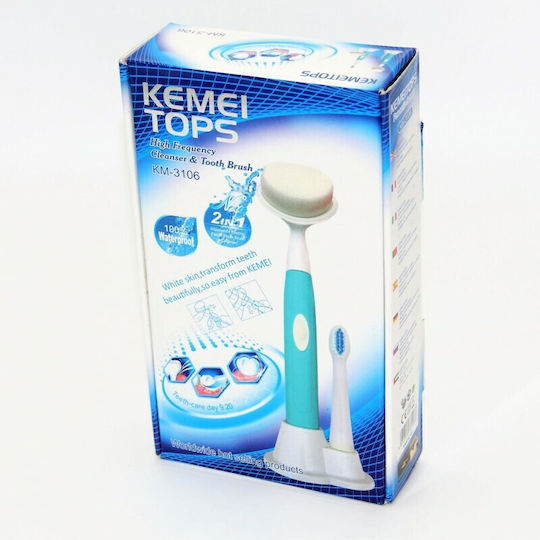 Kemei Ηλεκτρική Οδοντόβουρτσα Μπαταρίας KM-3106 Τιρκουάζ