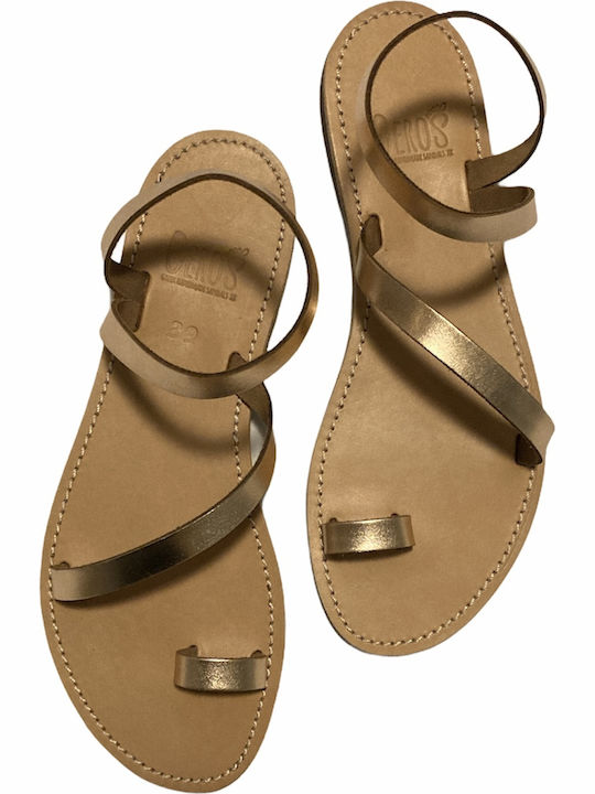 THEROS Greek 100% leather sandal handmade. Code THILIA. Color ROZ GOLD.