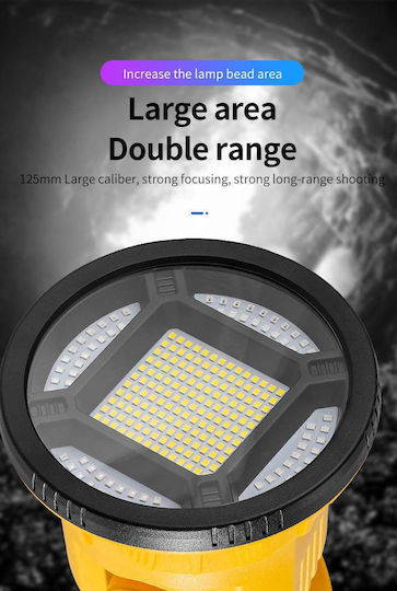 Lumină de lucru și de sit, cu baterie Proiector de Mână LED Lanterne cu blițuri cu Luminozitate Maximă 1100lm W5164-2 Negru