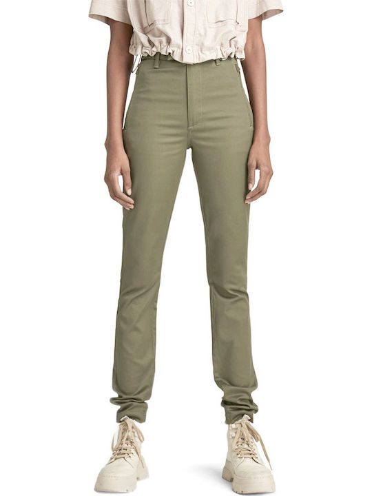 G-Star Raw Дамско Чино Панталон Skinny Fit Каки
