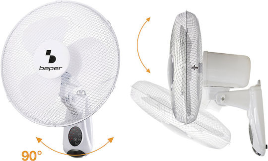 Beper Ανεμιστήρας Τοίχου 40W Διαμέτρου 40cm με Τηλεχειριστήριο Λευκός