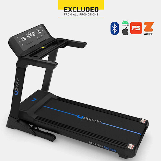 Upower Marathon Pro 3000 3hp Ηλεκτρικός Αναδιπλούμενος Διάδρομος Γυμναστικής για Χρήστη έως 135kg