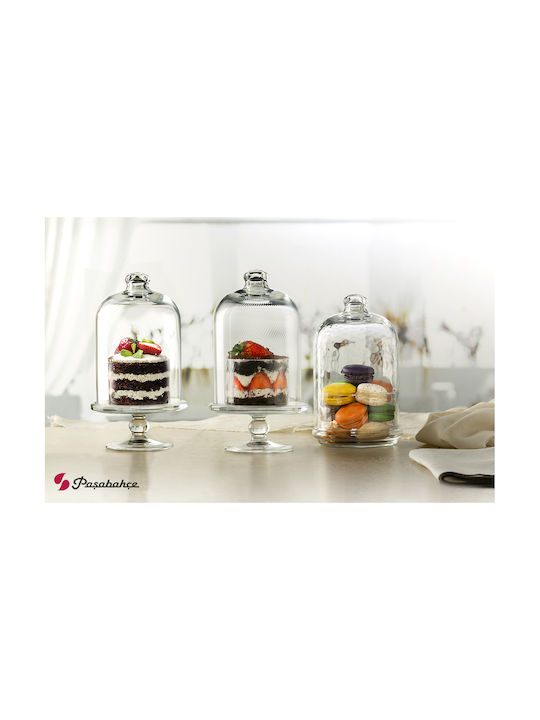 Espiel Glass Sweet Jar with Lid Transparent 11.8x11.8x19cm