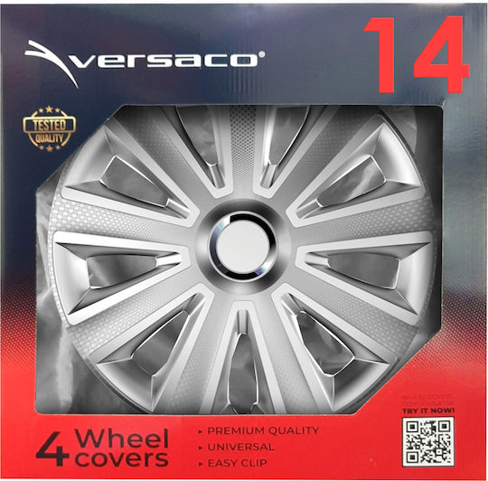 AMiO Auto Radkappen Set 4Stück 14" Silber
