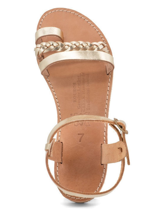 Women's Leather Sandals Kouros 12/1, Gold