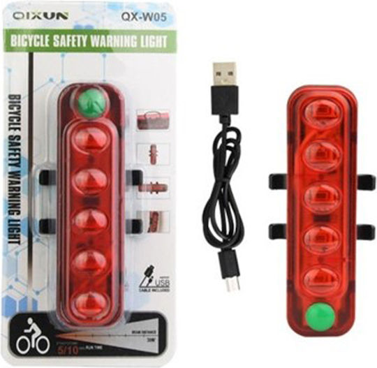 Qixun QX-W05 Επαναφορτιζόμενο Οπίσθιο Φως Ποδηλάτου