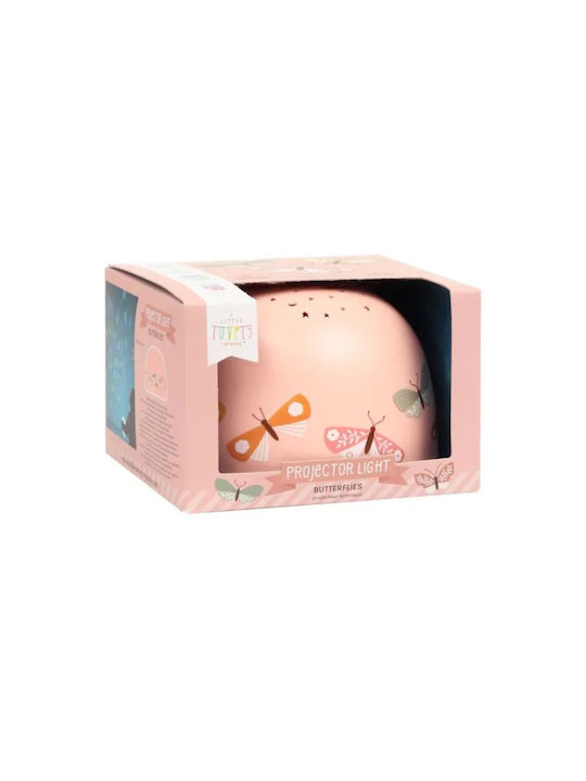 A Little Lovely Company Led Kids Projector Lamp Butterflies with Design Projection Pink 14x14x9εκ.