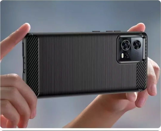 Techsuit Carbon Back Cover Σιλικόνης Μαύρο (Motorola Edge 30 Fusion)