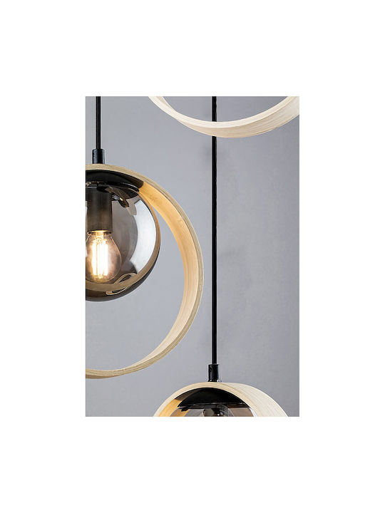 Rabalux Peyton Pendant Light Three-Light for Socket E14, E.14 Black