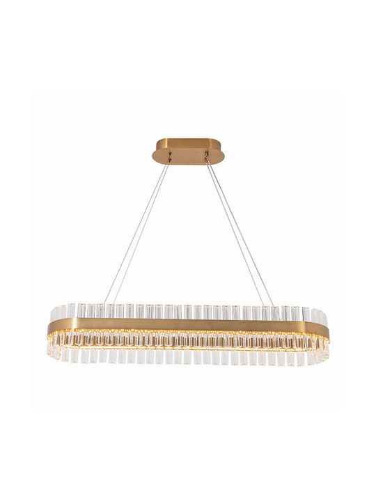 Zambelis Lights Pendant Light Gold LED with Warm White Light Rail 100x24x170cm