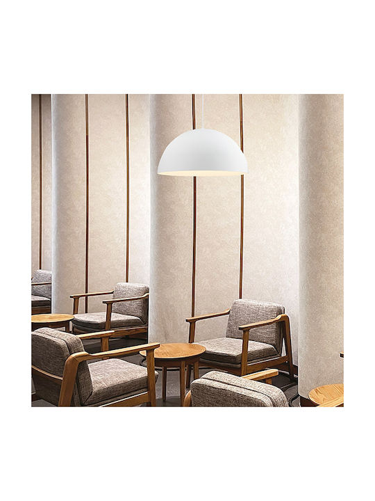 Eurolamp Pendant Light White Bell with Socket E27 60x120cm