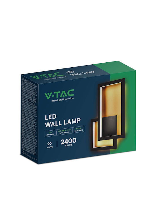 Elvhx BEETLE Επιτοίχια Χελώνα Εξωτερική LED IP65 20W με Φυσικό Λευκό Φως 42x6x29εκ.