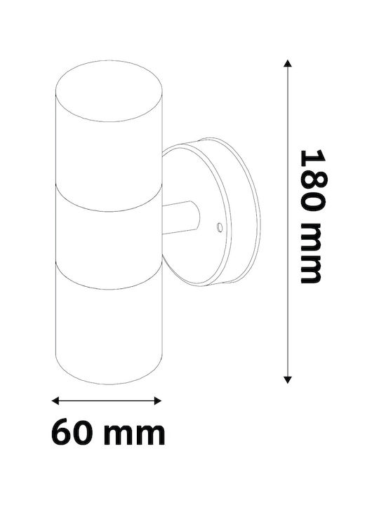 Avide Peka Wall-Mounted Outdoor Spot GU10 IP44 10εκ.