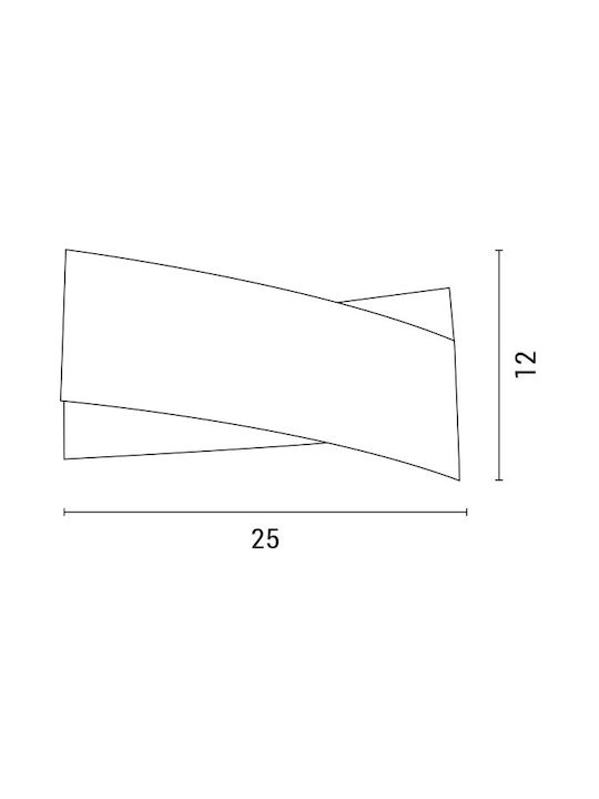 Eurolamp Modern Lamp Wall with Integrated LED and Warm White Light 25x12x8cm