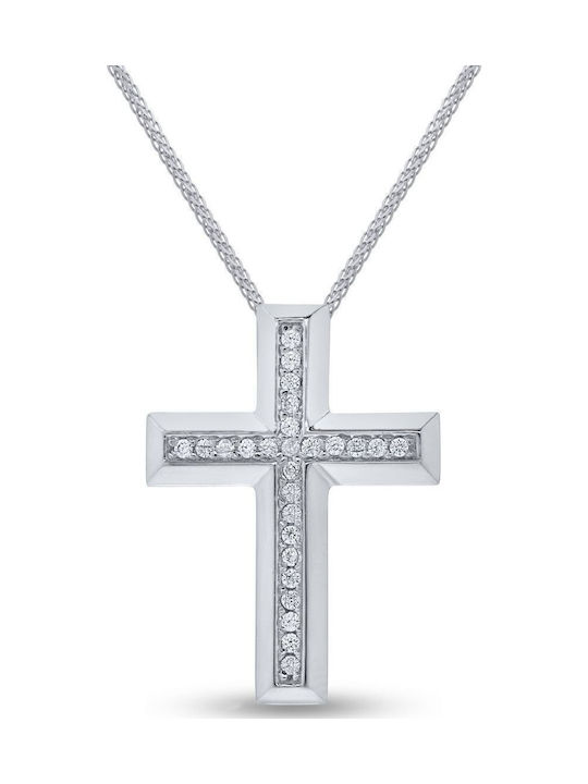 Fa Cad'oro Damen Weißgold Kreuz 14K