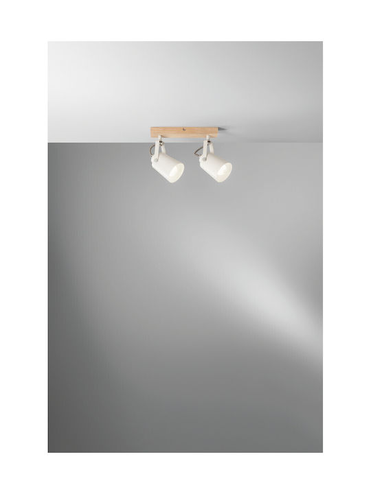 Fan Europe Eda-AP2 Double Spot with Socket E14 in White Color