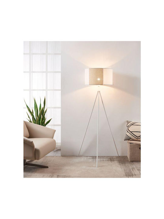Eglo Arnhem Floor Lamp H151xW44cm. with Socket for Bulb E27 White