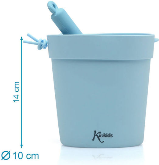 Kiokids Σετ Κουβαδάκι Παραλίας με Αξεσουάρ από Σιλικόνη σε Μπλε Χρώμα (5τμχ)