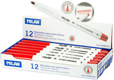 Milan Whiteboard Markers Red 12pcs