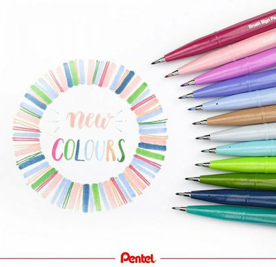 Pentel Brush Sign Pen Μαρκαδόρος Σχεδίου Light Grey