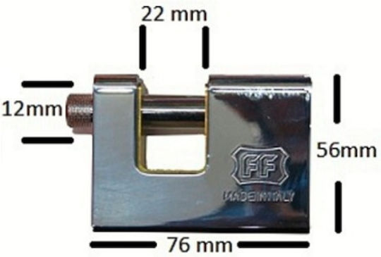 F.lli Facchinetti Bronze Padlock Monoblock with Key 75mm 1pcs