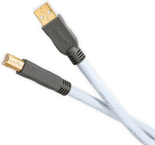 Supra USB 2.0 Cablu USB-A - USB-B Albastru 4.0m