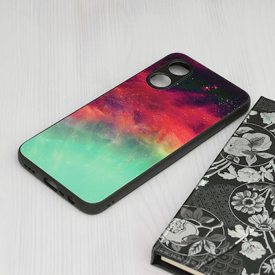 Techsuit Glaze Series Umschlag Rückseite Gehärtetes Glas / Silikon Fiery Ocean (Oppo A17)