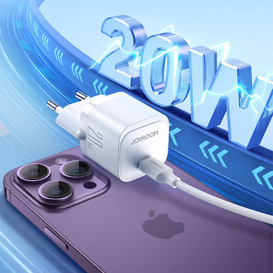 Joyroom Φορτιστής Χωρίς Καλώδιο με Θύρα USB-C 20W Power Delivery Λευκός (JR-TCF02)