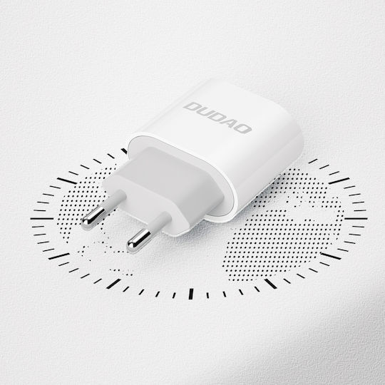 Dudao Charger Without Cable with USB-C Port 20W Power Delivery Whites (A8SEU)