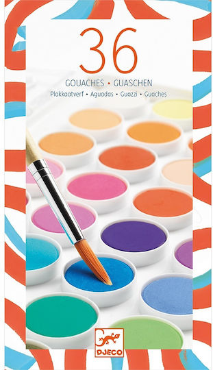 Djeco Set of Watercolours Multicolored with Brush 36pcs