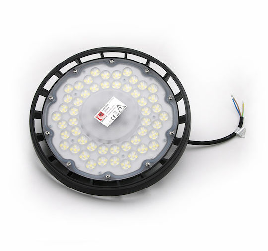 Adeleq UFO Commercial Bell LED Light 150W Cool White 15000lm with Built-in LED Black Ø27.2xH3.25cm