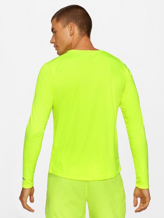 Nike Bluza Sportivă pentru Bărbați cu Mânecă Lungă Dri-Fit Galbenă
