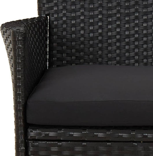 Garten- und Outdoor-Möbelsets Speisesaal 9 Stück Schwarz mit Kissen