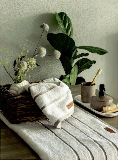 Makis Tselios Home Bath Towel Set 2pcs Prive White Weight 600gr/m²