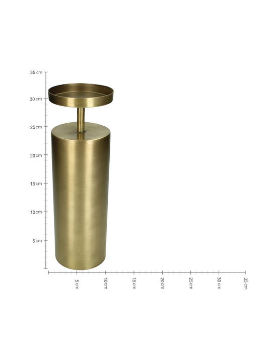 ArteLibre Candle Holder Metal in Gold Color 10.5x10.5x32.5cm 1pcs
