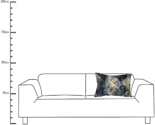 ArteLibre ArteLibre Velvet Blue Sofa Cushion 40x60cm