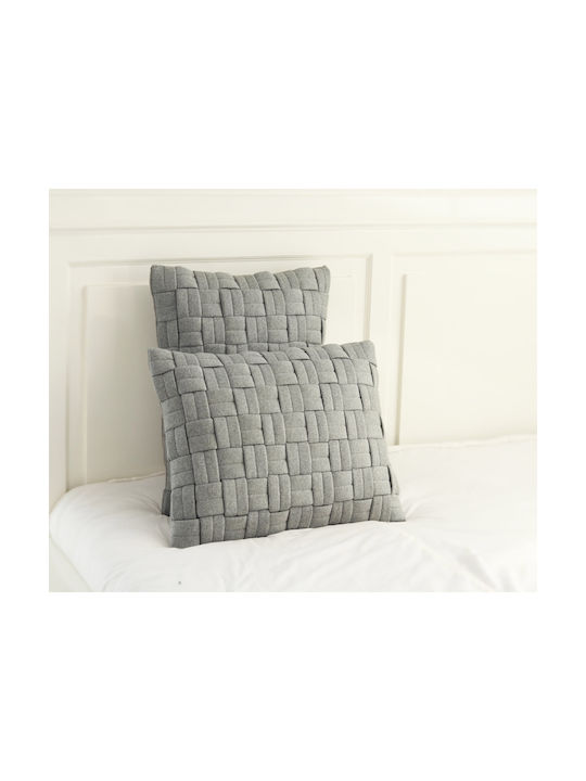 Liolios Home Sofa Cushion Clusp from 100% Cotton Light Grey 50x50cm.