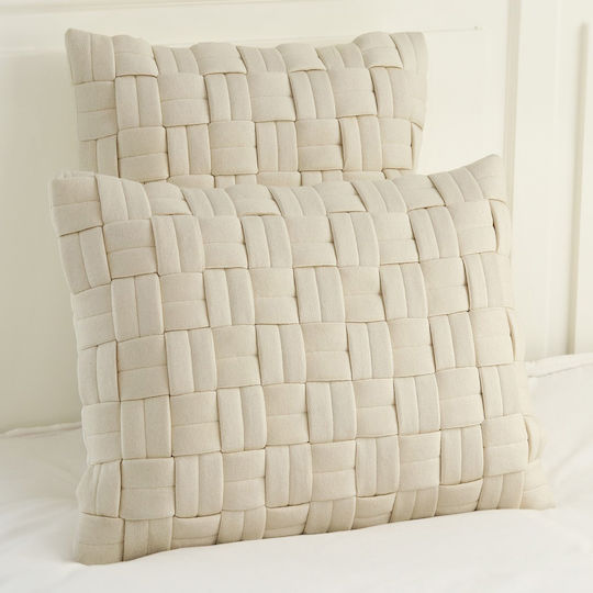 Liolios Home Sofa Cushion Clusp in 100% Cotton Natural 50x50cm