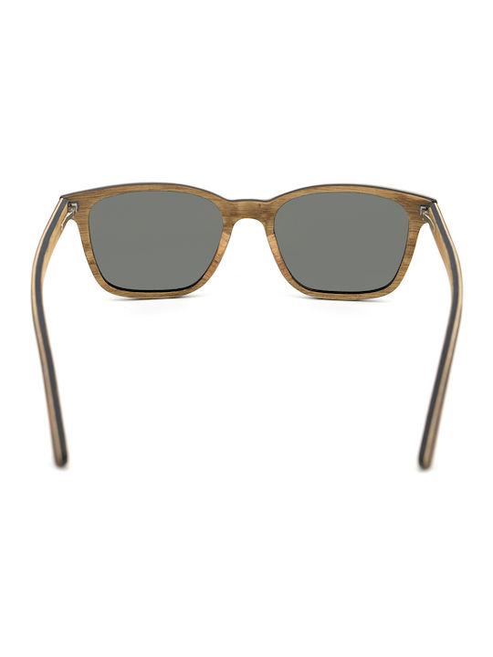 Daponte Sonnenbrillen mit Braun Rahmen und Gray Polarisiert Linse DAP298ME#6