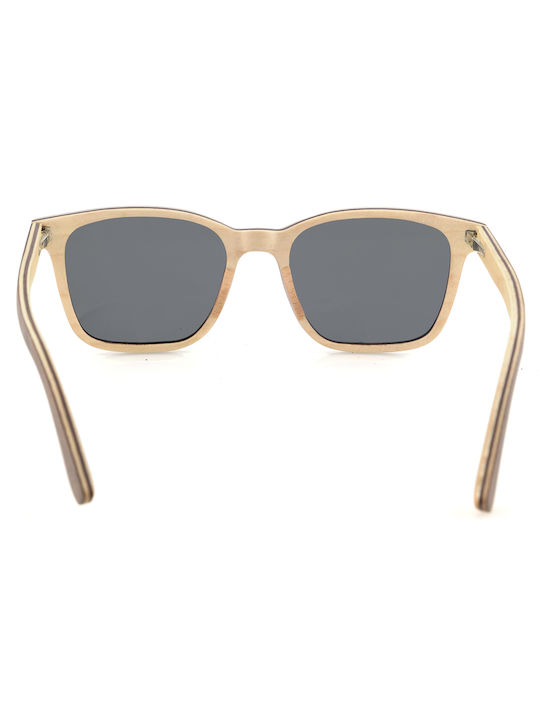 Daponte Sonnenbrillen mit Braun Rahmen und Gray Polarisiert Linse DAP298W#6