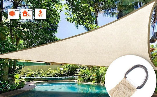 Grasher 95- Triangle Shade Sail Ecru With Hoop 5m 180gr/m² Perforated