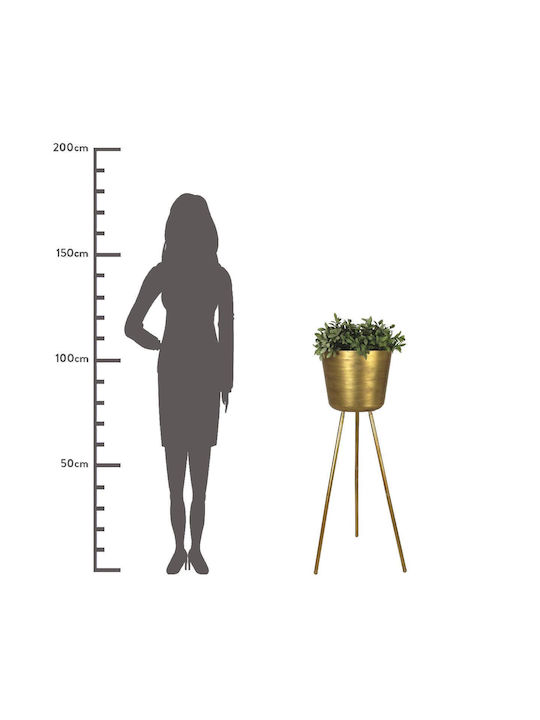 ArteLibre Planter Metal Gold with Stand 32.5x32.5x106.5cm.