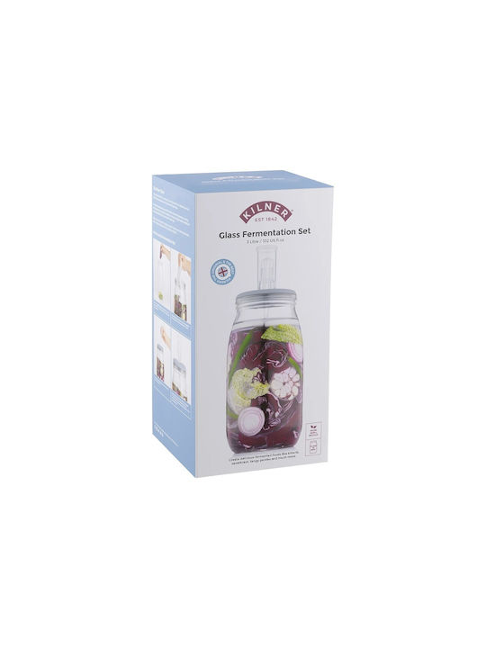 KIlner Σετ 5τμχ Βάζα Γενικής Χρήσης με Καπάκι Γυάλινο Διάφανο 3000ml