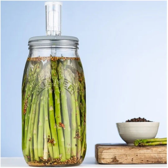 KIlner Ваза за Обща Употреба с Капак Стъклена Прозрачна 3000ml